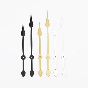 Aluminum clock hands set in black, gold, and white finishes for quartz clock DIY