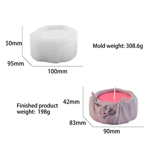 Ghost bat candle holder silicone mold with 3D embossed finished resin wax craft