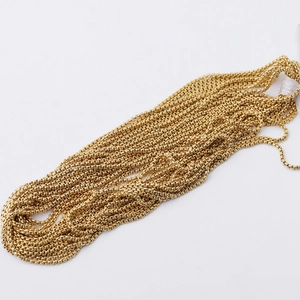 Creative vacuum-plated gold stainless steel rice chain for DIY jewelry making and necklaces