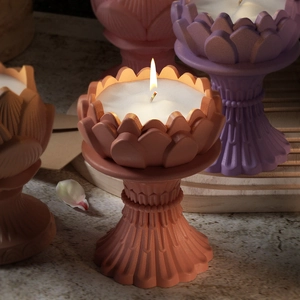 Detailed macro of lotus flower silicone molds with multi-layered petal textures for resin DIY