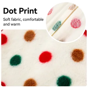 Soft polka dot fleece dog pajamas for large breeds providing winter warmth and comfort