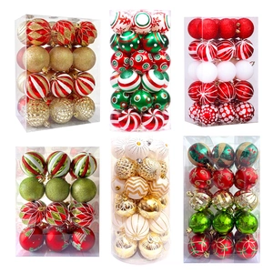 6cm painted Christmas ball set with glitter and matte finishes for festive home decoration