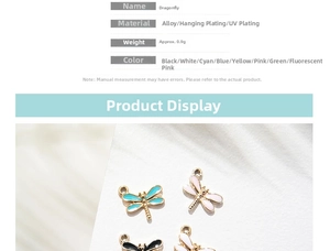Macro shot of colorful glitter dragonfly alloy charms with detailed wing textures