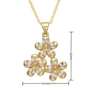 Detailansicht des goldenen Blumenanhängers mit Maßen von 25 mm Höhe und 21 mm Breite