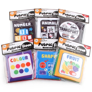 Set educativo di 6 libri in stoffa per neonati con animali, forme e numeri