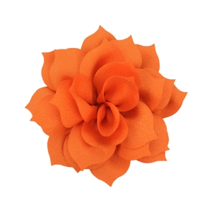 Macro shot of 8cm layered orange fabric lotus flower head for DIY hair accessories