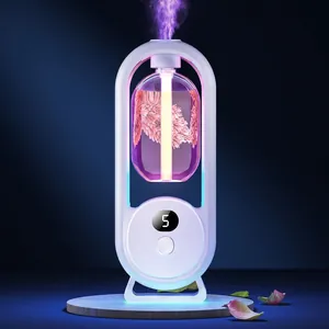 Automatic Air Freshener Spray Machine Aromatherapy Diffuser Modern Minimalist Silent LED Display Wall Mounted USB Rechargeable