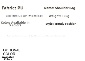 Detailed size specifications for the floral crossbody bag showing 13x5x19cm dimensions