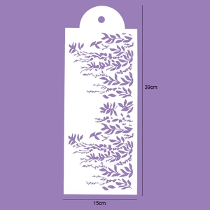 Detailed view of flower pattern cake stencil measuring 39cm by 15cm for baking decor