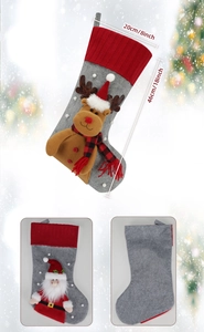 Detailed view showing 18 inch Christmas stocking dimensions and soft knitted fabric texture
