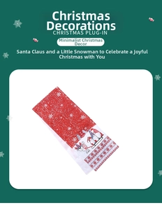 Detailed view of Christmas table runner fabric with Nordic gnome and reindeer patterns
