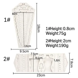 Lace wedding dress pattern silicone molds for fondant and chocolate cake decoration