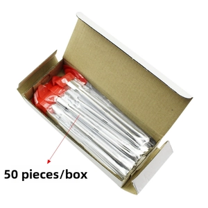 50 Pcs box of double-ended stainless steel nail cuticle pushers in individual pouches