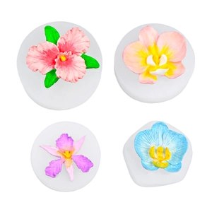 Silicone flower molds for DIY orchid shaped aromatherapy plaster and fondant decorations