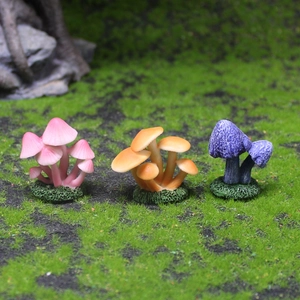 Micro landscape resin mushroom figurines for fairy garden and succulent decor