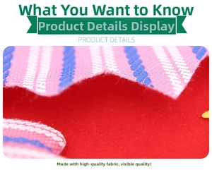 Macro view of Christmas candy bag featuring red and pink striped knitted fabric texture