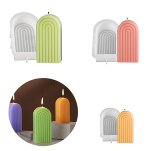 Molde De Silicona De Arco Estriado Para Hacer Velas Perfumadas DIY Resina Ornamento Yeso Diseño Geométrico Arco