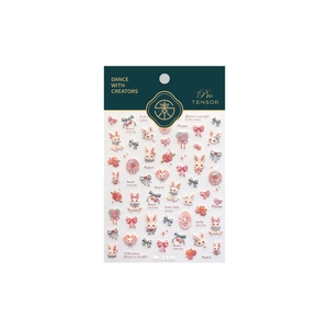 Embossed cute bunny and pink bow nail art stickers with sweet cherry and flower patterns
