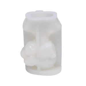 3D anatomical heart silicone mold for DIY candle making and resin crafts in white