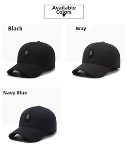 Detailed comparison of winter baseball caps in black, grey, and navy blue options