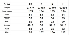 Tableau des tailles détaillé pour robe longue sans manches col en V, tailles du XS au L