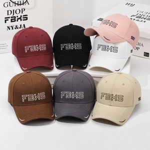 Classic cotton baseball cap set with 3D FBXS letter embroidery and curved brim visor