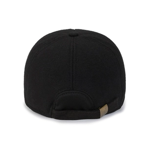Winter wool baseball cap for seniors with ear flaps and adjustable back buckle