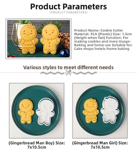 Detailed view of gingerbread man cookie mold dimensions and PLA material specs