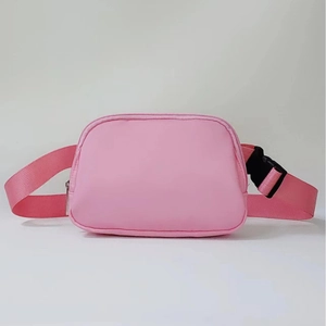 Waterproof pink nylon fanny pack for sports and outdoor running with adjustable strap