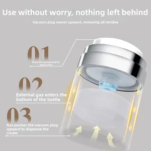 Vacuum pump bottle structure for acrylic nail gel showing the internal piston mechanism
