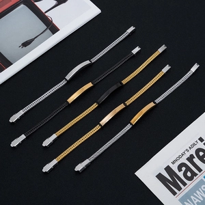 Hip-Hop-Punk-Armbänder aus Edelstahl in Silber, Gold und Schwarz geflochten