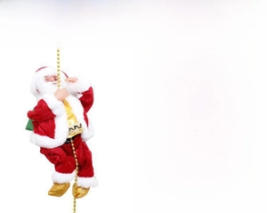 Detailed specifications of the electric climbing Santa Claus plush toy with golden bead chain