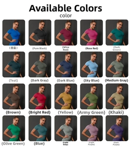 Grille montrant vingt couleurs de hauts courts de yoga sans couture et extensibles pour femmes