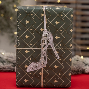 Décoration de Noël en forme de chaussure à talon en acrylique transparent