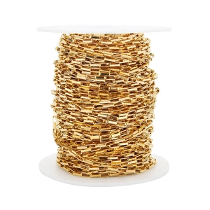 18k gold plated stainless steel box chain roll for DIY jewelry making accessories
