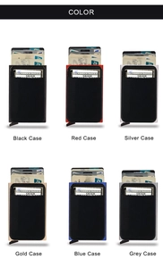 Color options of RFID blocking metal wallets with automatic card pop-up feature
