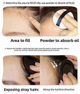 Step-by-step tutorial for applying hairline shadow powder with sponge applicator