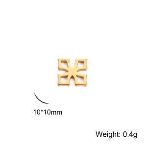 Golden 18K gold-plated clover pendant charm 10x10mm for DIY jewelry making