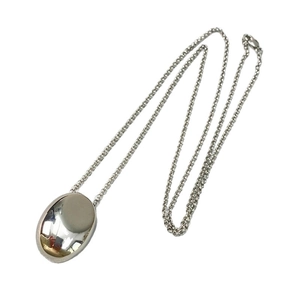 Elegant silver waterdrop long necklace with polished bean pendant for a minimalist style