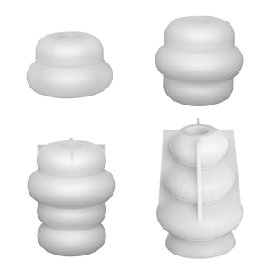 Set of four stacked geometric silicone molds for DIY resin candle holder crafting