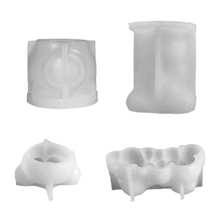 Lot de moules en silicone pour bougeoirs DIY motifs pattes de chien et porc en 4 vues