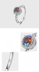 Macro detail of S925 sterling silver stamp and sparkling pavé setting cubic zirconia