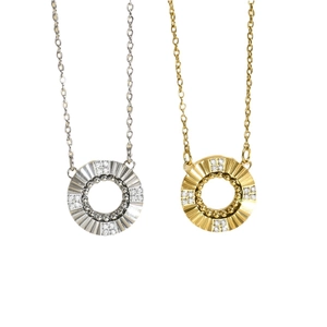 Collier géométrique minimaliste avec motifs rayons de soleil en tons argent et or