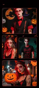 Detailed view of Halloween temporary tattoos featuring realistic bloody wounds and bat designs