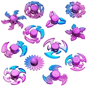 Colorful Fidget Spinner Stress Relief Toy ABS Plastic UV Plating Purple Blue Gradient Silent Bearing Hand Spinner