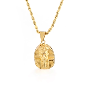 Ancient Egyptian Pharaoh Pendant Necklace Stainless Steel Hip Hop Retro Eye Of Horus Anubis Sarcophagus Jewelry