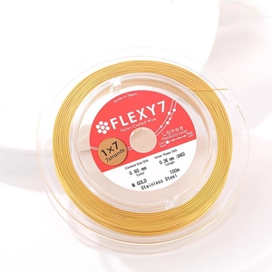 Detail of Flexy7 gold nylon coated stainless steel 1x7 strand wire 0.60mm for jewelry making
