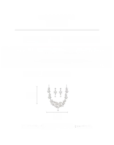 Detailed size specifications for silver necklace set with rhinestones and pearls