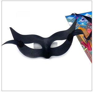 Rear view of Zorro style mask showing durable inner texture and black ribbon ties