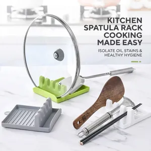 Poggiautensili Da Cucina Supporto Per Coperchi Spatola Cucchiaio Plastica Resistente Al Calore Organizzatore Fessure